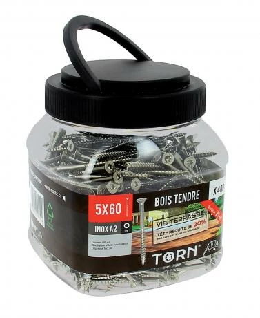 Vis Terrasse TORN® Pour Bois Tendre - Inox A2 1 Vis Terrasse TORN® Pour Bois Tendre - Inox A2