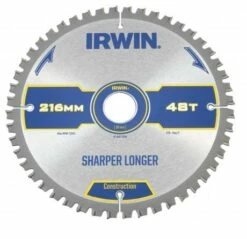 Irwin Lame De Scie Circulaire Construction Bois/PVC