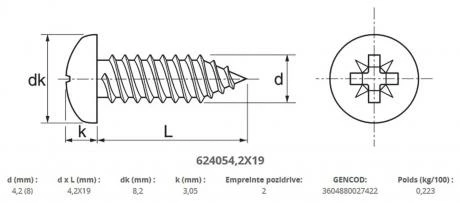 Vis Tôle Tête Cylindrique Pozidriv Inox A2 2 Vis Tôle Tête Cylindrique Pozidriv Inox A2 – Image 2