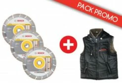 Bosch Lot De 3 Disques Diamants Ø 230 Mm PRO UNIVERSAL + 1 Gilet Sans Manche